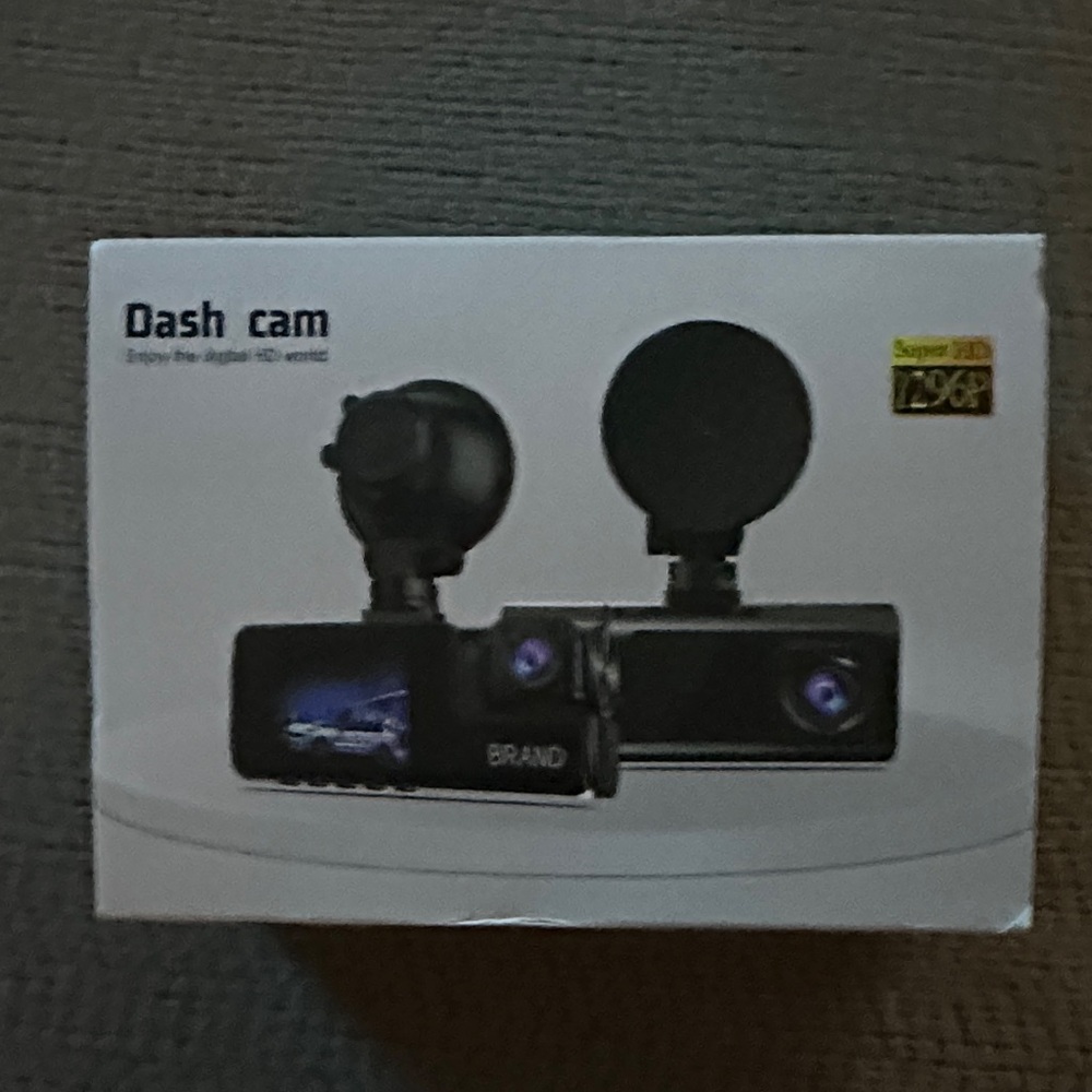 Abrand Dual Lens Dash Cam - Black and Purple